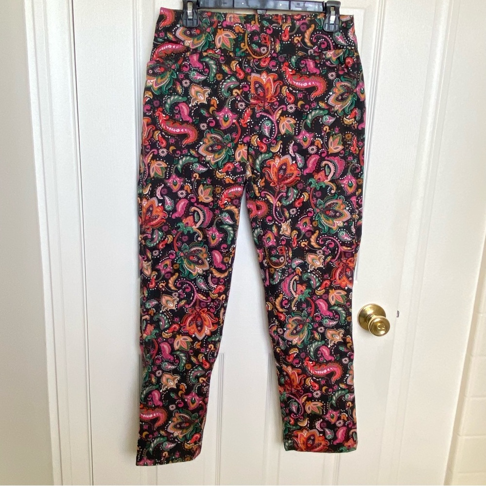 Croft & Barrow The Effortless Stretch Pant Colorful Paisley Print Women Sz 6 S